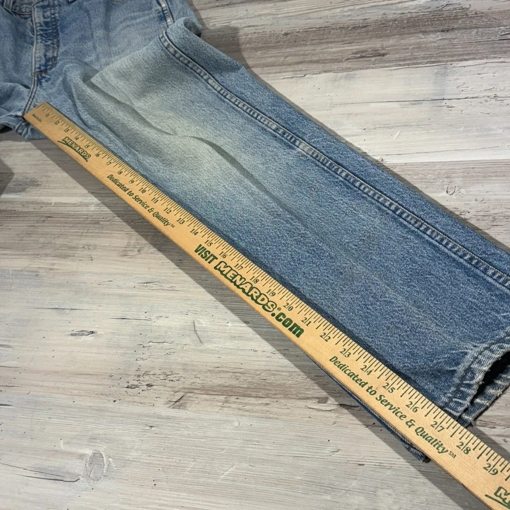Vintage Lands End Jeans Men's Square Rigger 33 Blue Straight Leg USA 100% Cotton